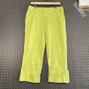 Vintage Field‎ Gear Lime Green Woven Spring Pants Casual Wear Flex Size 10